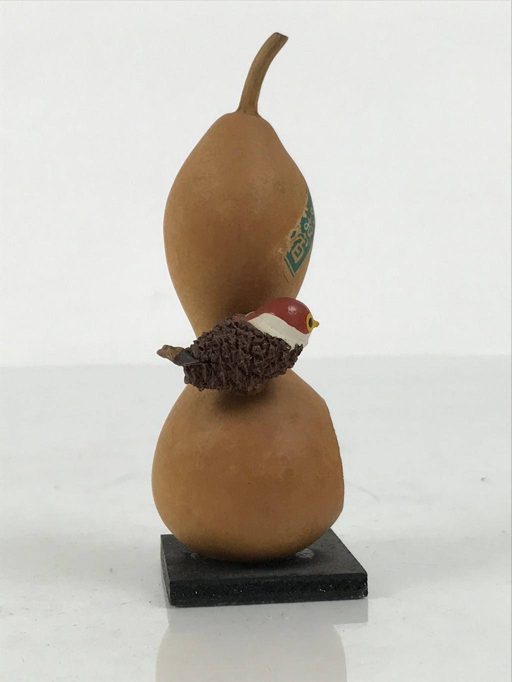Japanese Wood Kokeshi Doll Hyotan Gourd Vtg Bird Sparrow Souvenir Brown KF843-AD - Kokeshi-chidorivintage.com