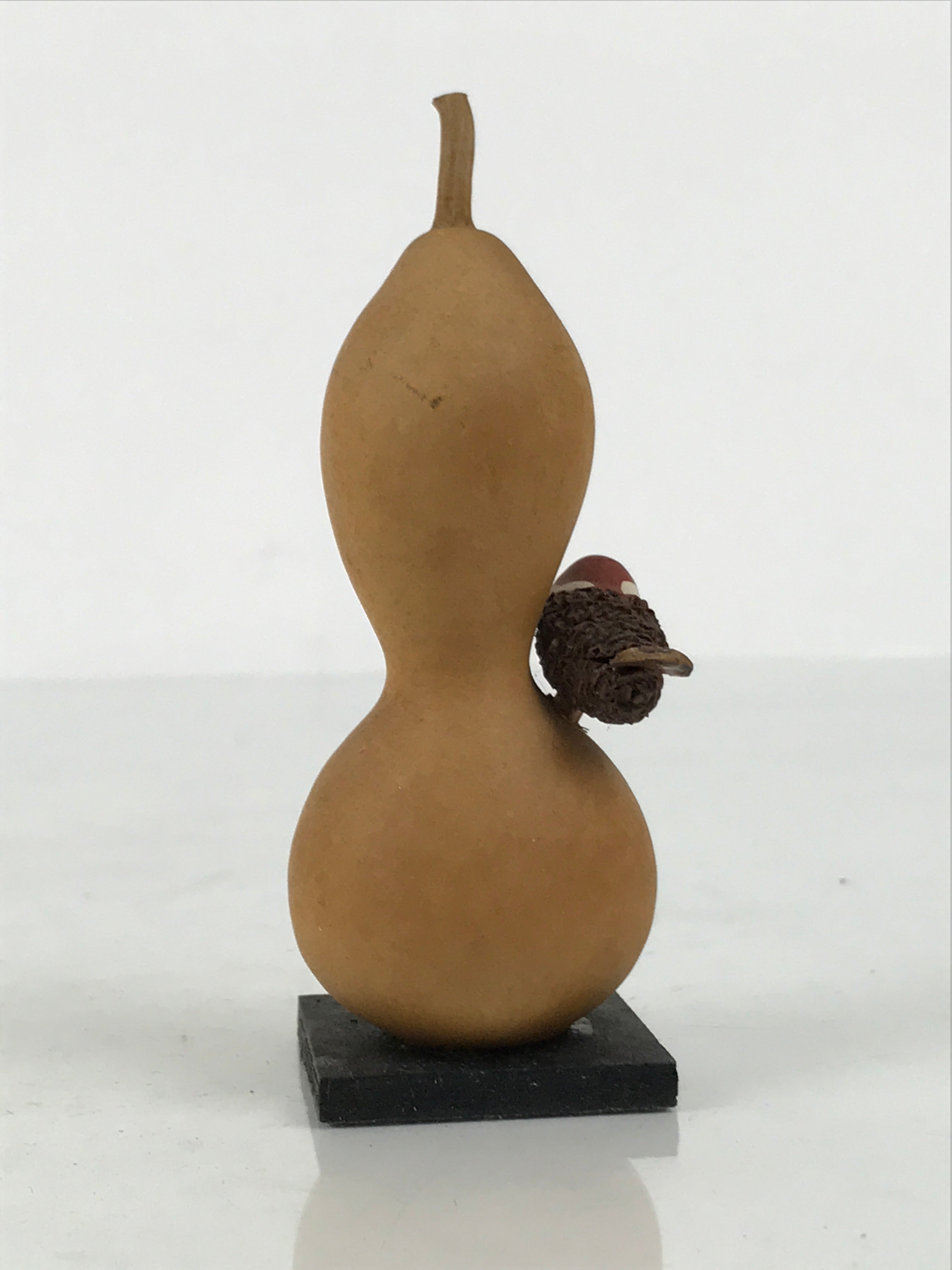 Japanese Wood Kokeshi Doll Hyotan Gourd Vtg Bird Sparrow Souvenir Brown KF843-AD - Kokeshi-chidorivintage.com