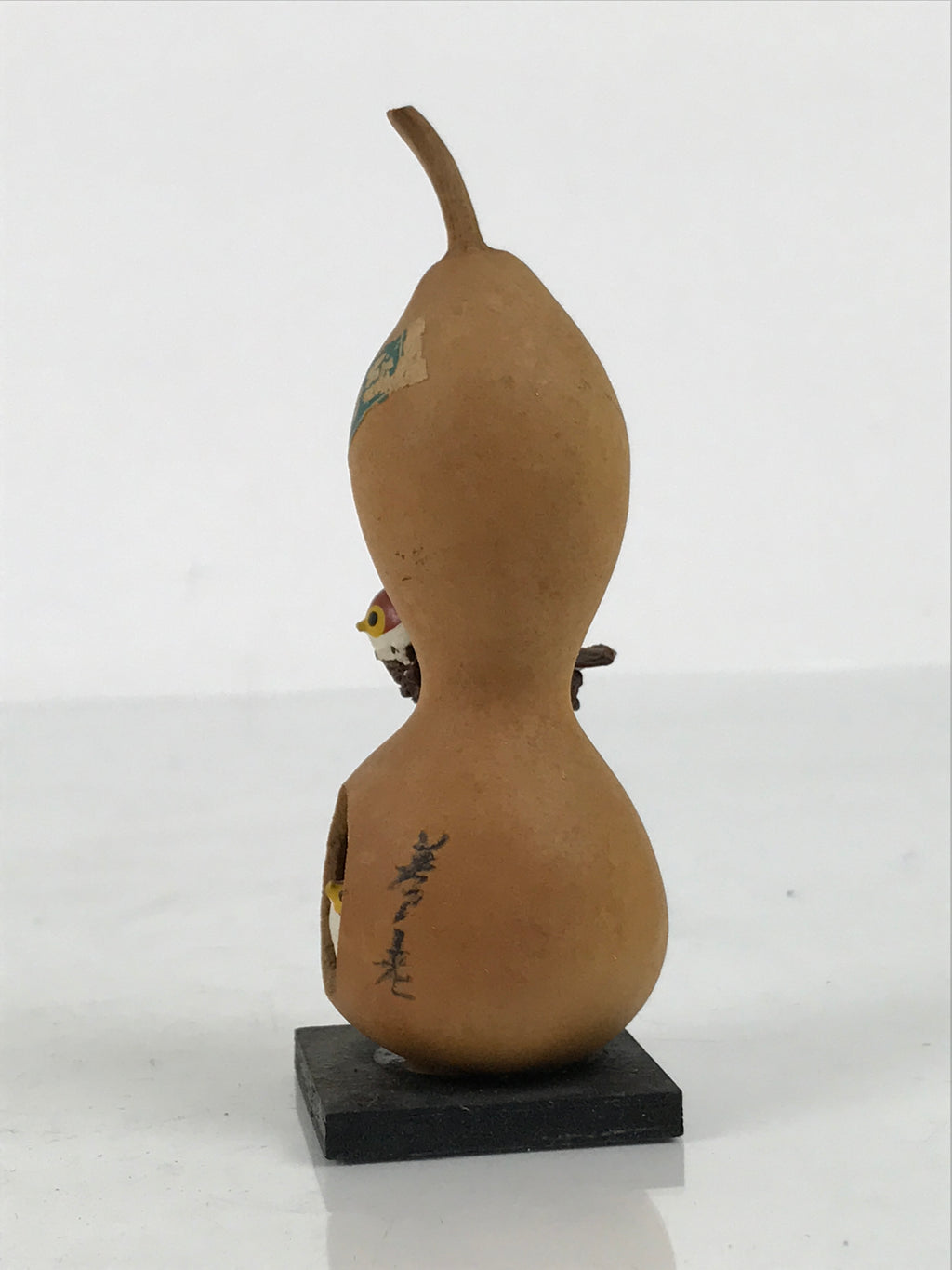 Japanese Wood Kokeshi Doll Hyotan Gourd Vtg Bird Sparrow Souvenir Brown KF843-AD - Kokeshi-chidorivintage.com