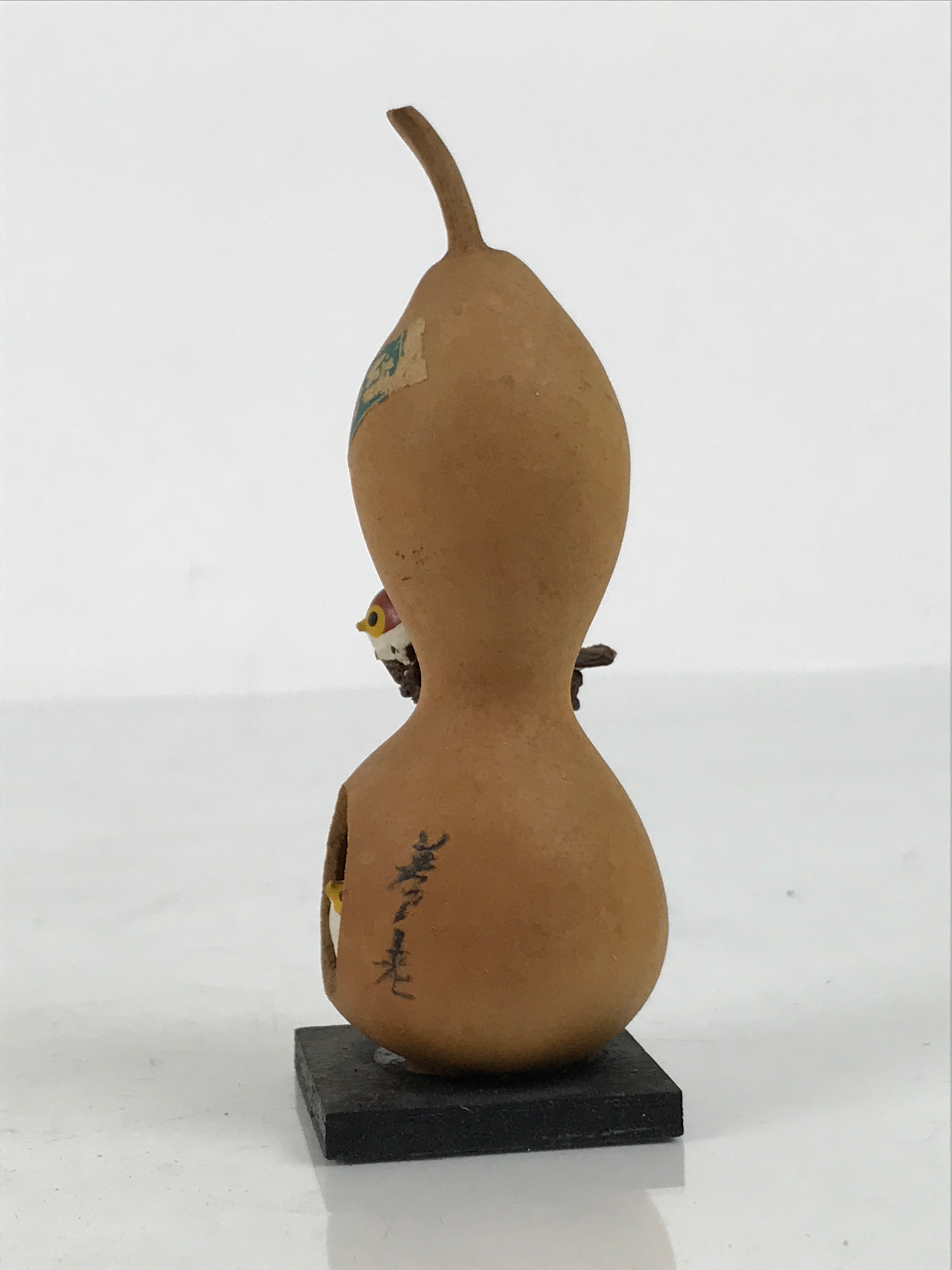 Japanese Wood Kokeshi Doll Hyotan Gourd Vtg Bird Sparrow Souvenir Brown KF843-AD - Kokeshi-chidorivintage.com