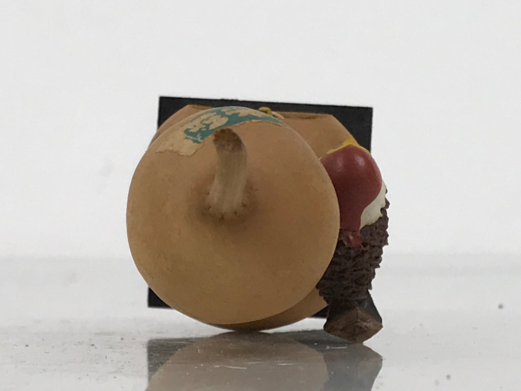 Japanese Wood Kokeshi Doll Hyotan Gourd Vtg Bird Sparrow Souvenir Brown KF843-AD - Kokeshi-chidorivintage.com