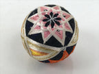 Japanese Embroidered Silk Thread Ball Temari Vtg Traditional Toy Blue Gold ID693-TX - Other-chidorivintage.com