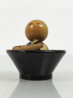 Japanese Wooden Kokeshi Doll Vtg Figurine Wobbly Head Monk Mortar Kanji KF845-AD - Kokeshi-chidorivintage.com