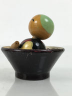Japanese Wooden Kokeshi Doll Vtg Figurine Wobbly Head Monk Mortar Kanji KF845-AD - Kokeshi-chidorivintage.com