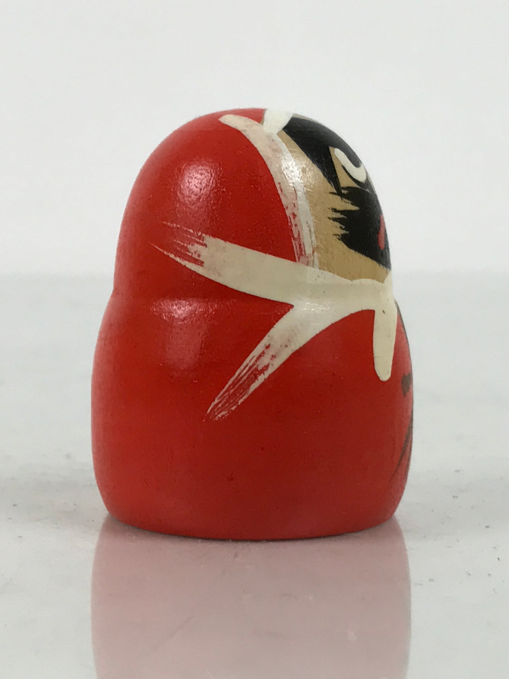 Japanese Small Wooden Kokeshi Daruma Figurine Vtg Fortune Red Black KF838-AD - Kokeshi-chidorivintage.com