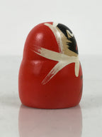 Japanese Small Wooden Kokeshi Daruma Figurine Vtg Fortune Red Black KF838-AD - Kokeshi-chidorivintage.com
