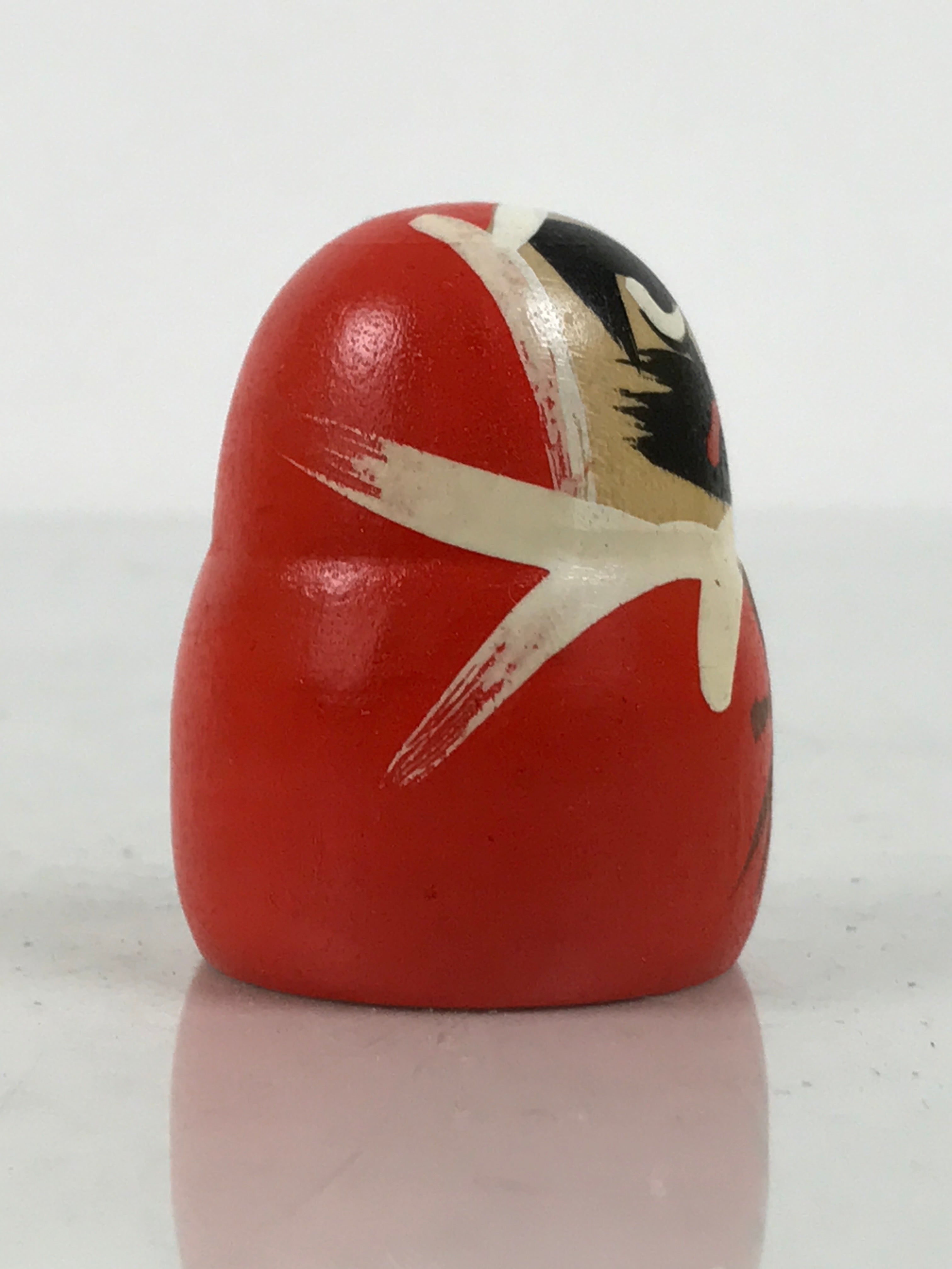 Japanese Small Wooden Kokeshi Daruma Figurine Vtg Fortune Red Black KF838-AD - Kokeshi-chidorivintage.com