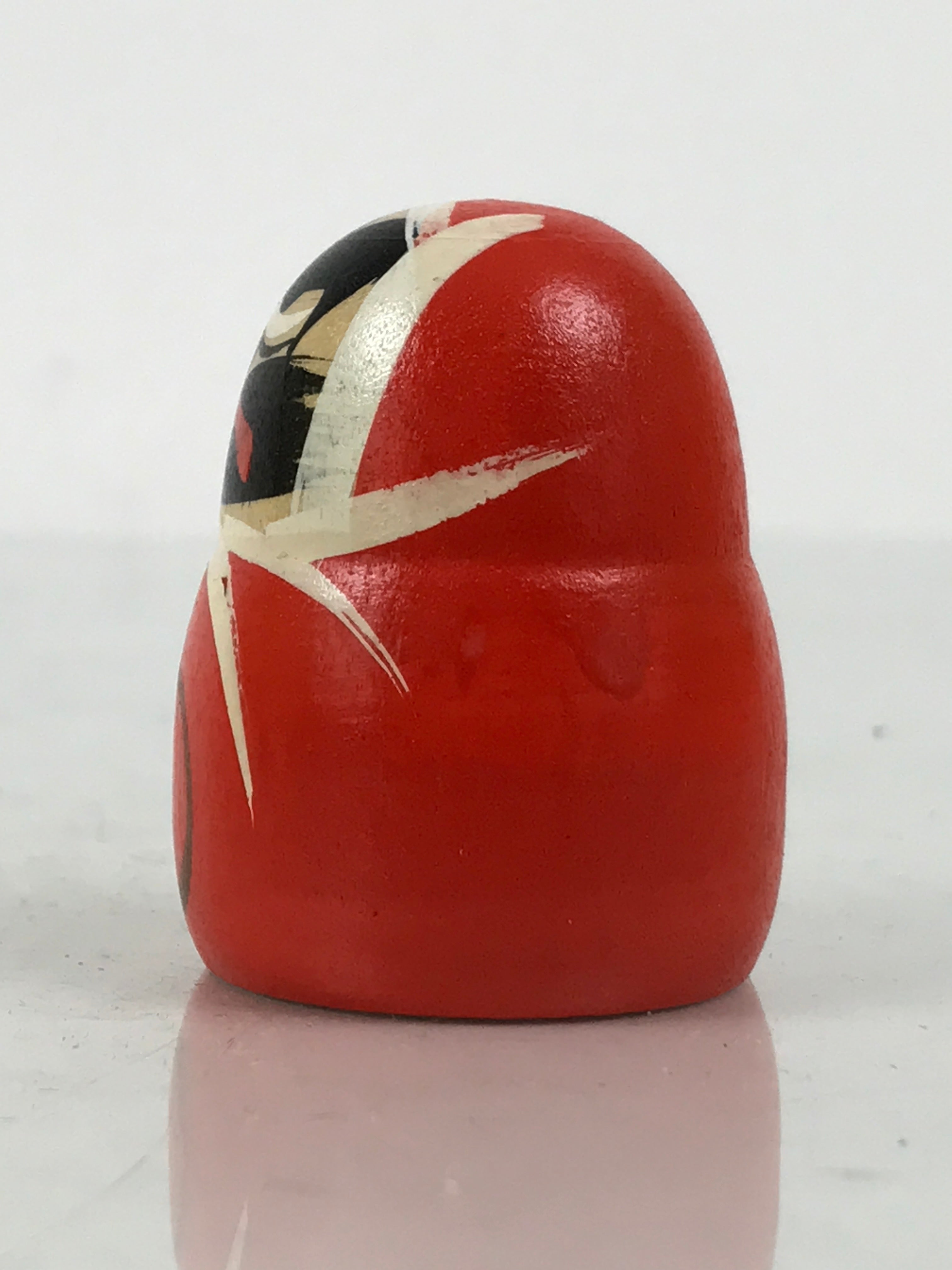 Japanese Small Wooden Kokeshi Daruma Figurine Vtg Fortune Red Black KF838-AD - Kokeshi-chidorivintage.com