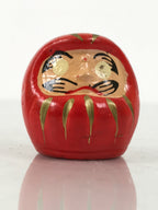 Japanese Small Wooden Kokeshi Daruma Figurine Vtg Lucky Charm Red Black KF839-AD - Kokeshi-chidorivintage.com