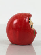 Japanese Small Wooden Kokeshi Daruma Figurine Vtg Lucky Charm Red Black KF839-AD - Kokeshi-chidorivintage.com
