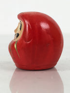 Japanese Small Wooden Kokeshi Daruma Figurine Vtg Lucky Charm Red Black KF839-AD - Kokeshi-chidorivintage.com