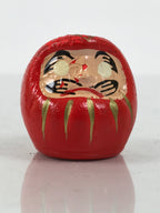 Japanese Small Wooden Kokeshi Daruma Figurine Vtg Lucky Charm Red Black KF840-AD - Kokeshi-chidorivintage.com