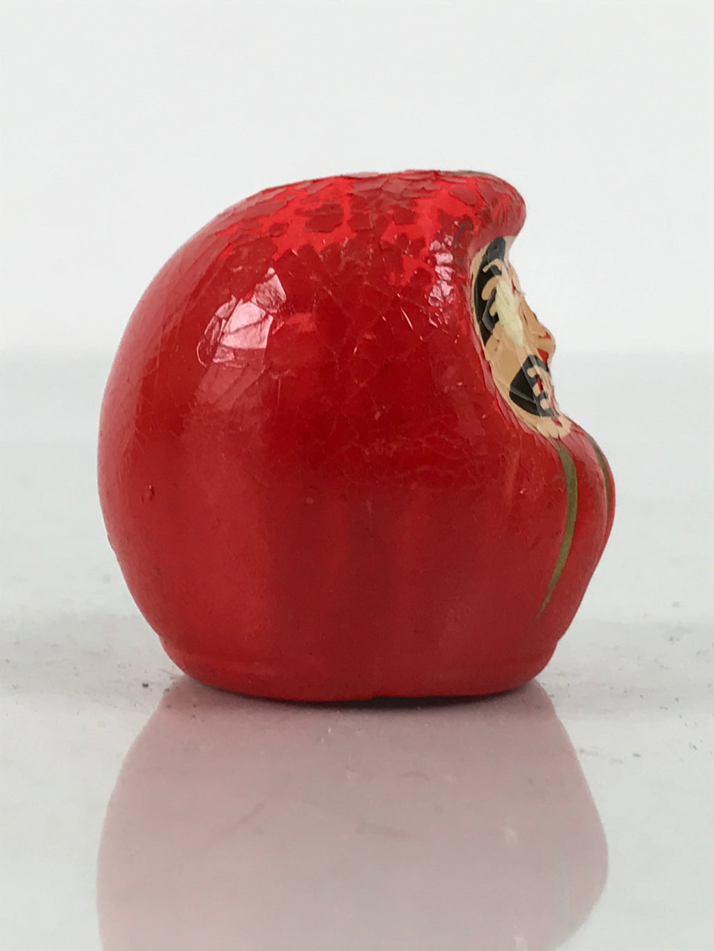 Japanese Small Wooden Kokeshi Daruma Figurine Vtg Lucky Charm Red Black KF840-AD - Kokeshi-chidorivintage.com