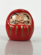Japanese Small Wooden Kokeshi Daruma Figurine Vtg Lucky Charm Red Black KF841-AD - Kokeshi-chidorivintage.com