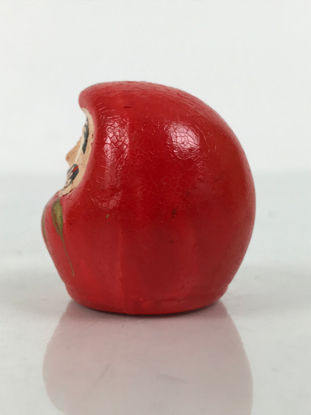 Japanese Small Wooden Kokeshi Daruma Figurine Vtg Lucky Charm Red Black KF841-AD - Kokeshi-chidorivintage.com