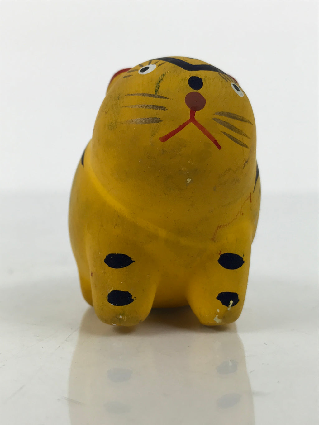 Japanese Clay Figurine Zodiac Tiger Vtg Lucky Charm Doll Statue Yellow ST125-AD - Figurine-chidorivintage.com