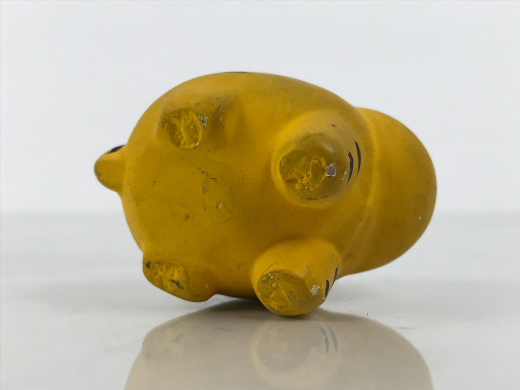 Japanese Clay Figurine Zodiac Tiger Vtg Lucky Charm Doll Statue Yellow ST125-AD - Figurine-chidorivintage.com