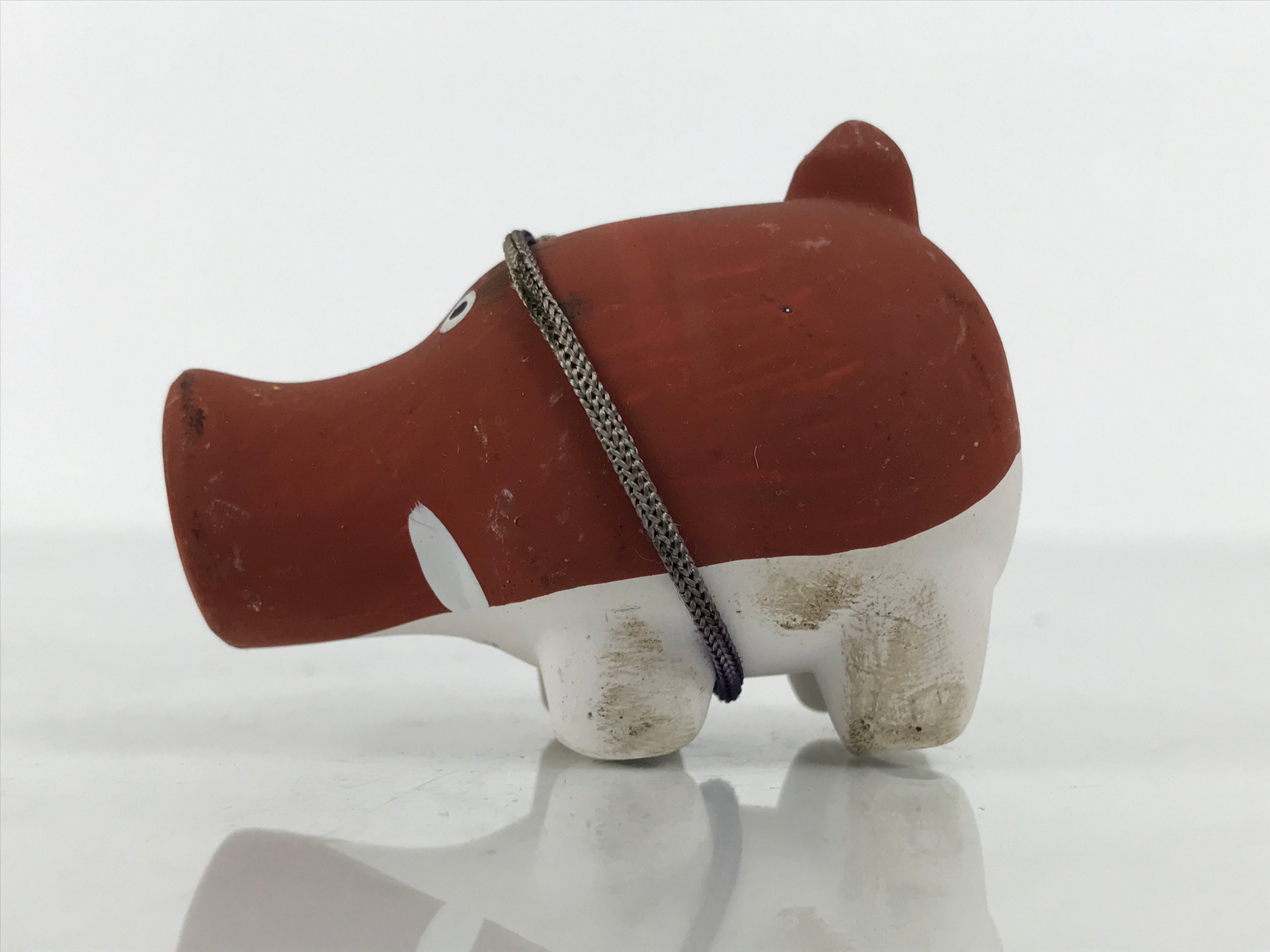 Japanese Clay Figurine Zodiac Wild Boar Vtg Lucky Charm Doll Statue Brown ST126-AD - Figurine-chidorivintage.com