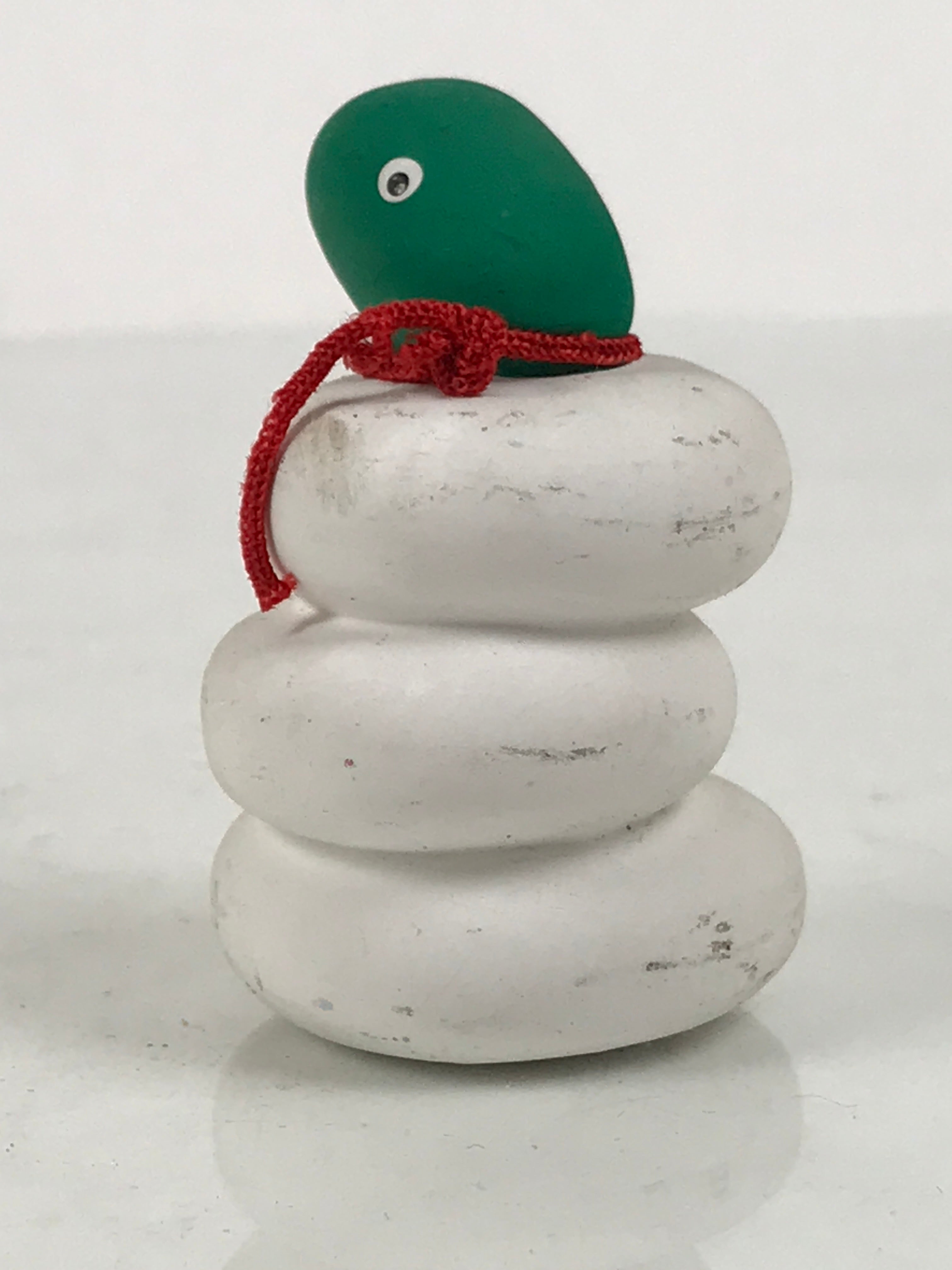 Japanese Clay Figurine Zodiac Snake Vtg Lucky Charm Doll Statue White ST129-AD - Figurine-chidorivintage.com