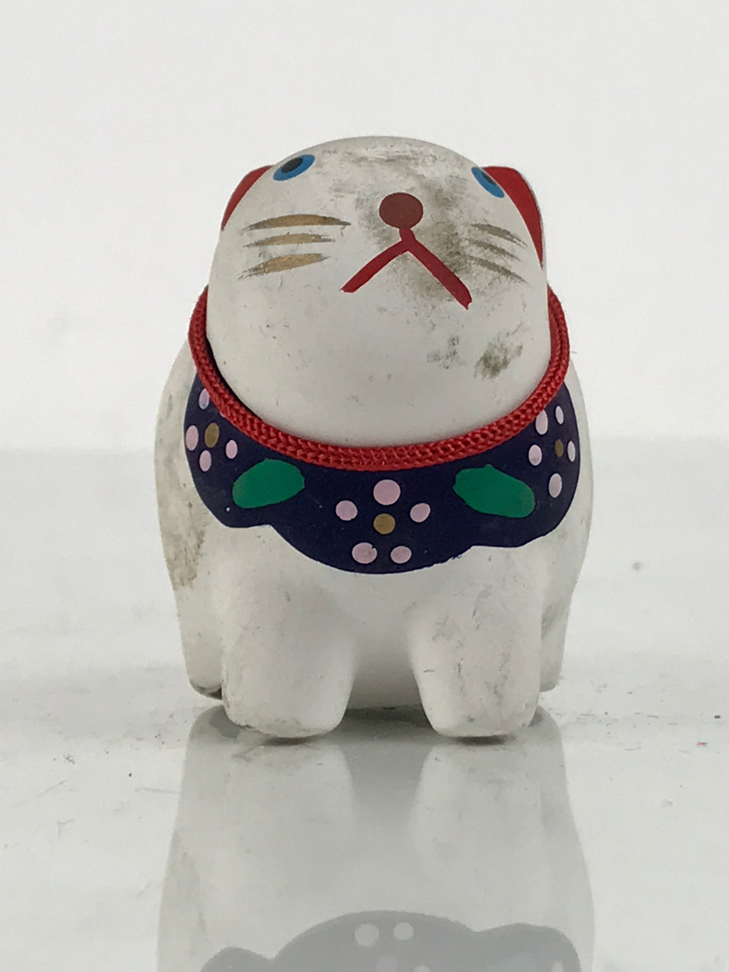 Japanese Clay Figurine Zodiac Dog Vtg Lucky Charm Doll Statue White ST130-AD - Figurine-chidorivintage.com