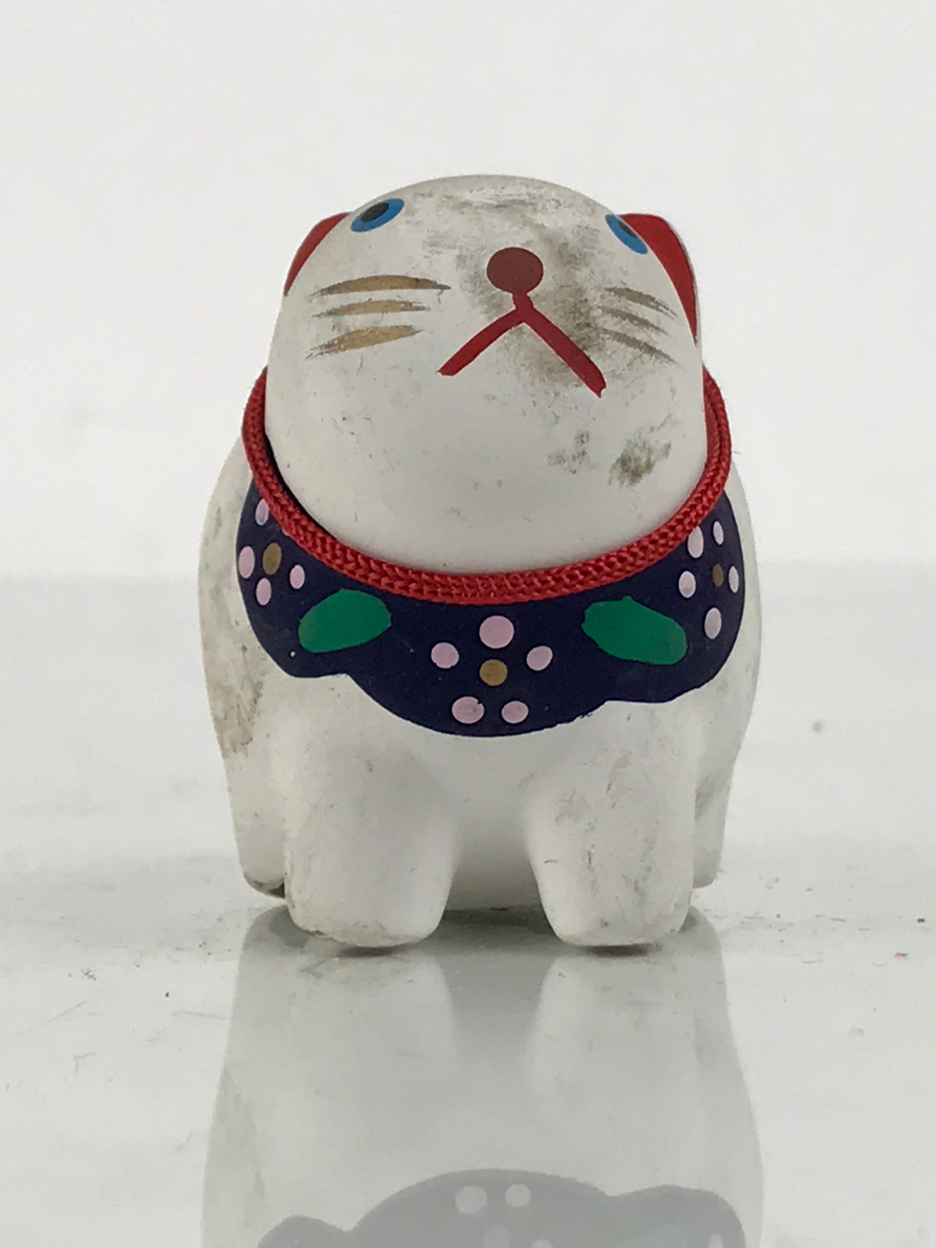 Japanese Clay Figurine Zodiac Dog Vtg Lucky Charm Doll Statue White ST130-AD - Figurine-chidorivintage.com
