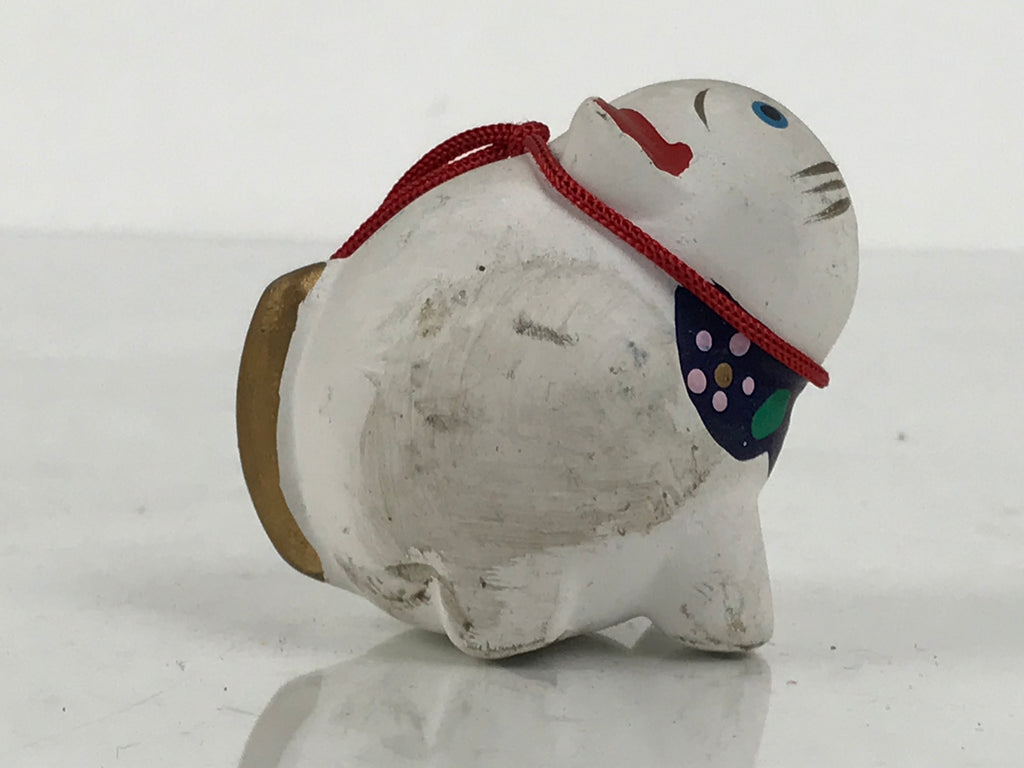 Japanese Clay Figurine Zodiac Dog Vtg Lucky Charm Doll Statue White ST130-AD - Figurine-chidorivintage.com