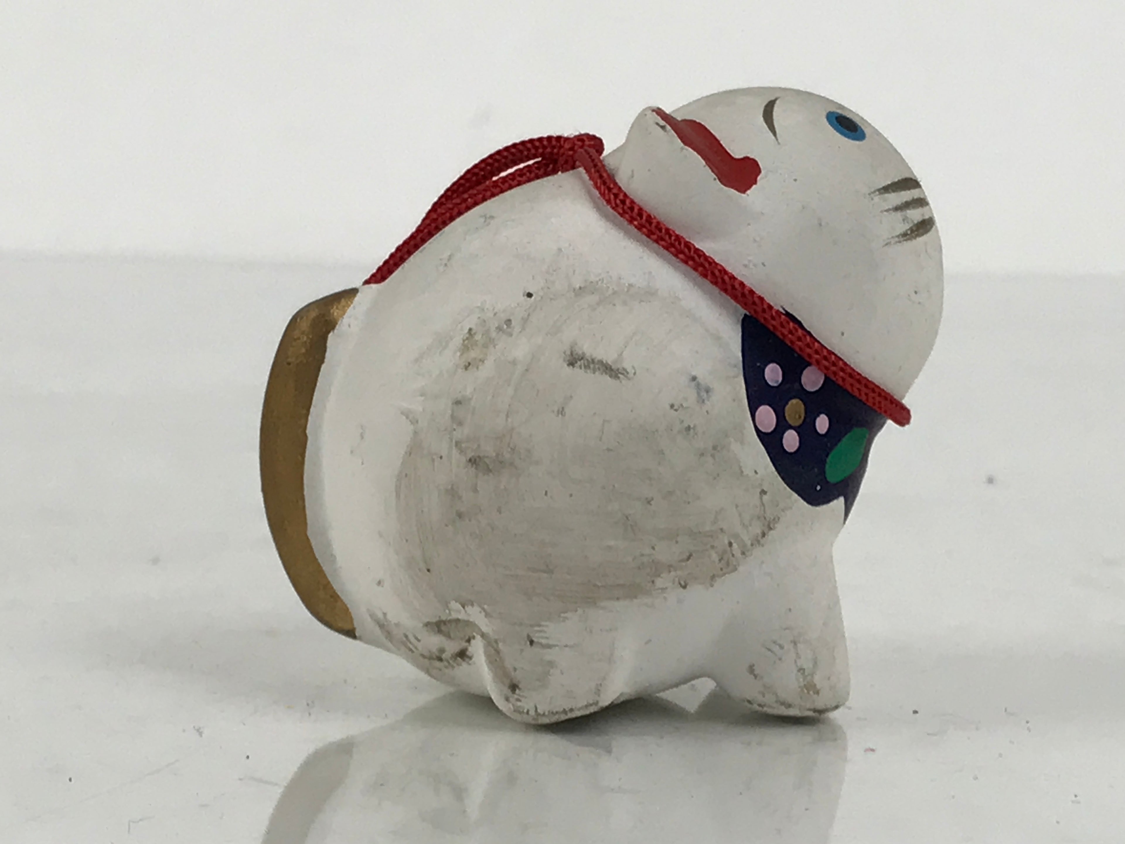 Japanese Clay Figurine Zodiac Dog Vtg Lucky Charm Doll Statue White ST130-AD - Figurine-chidorivintage.com