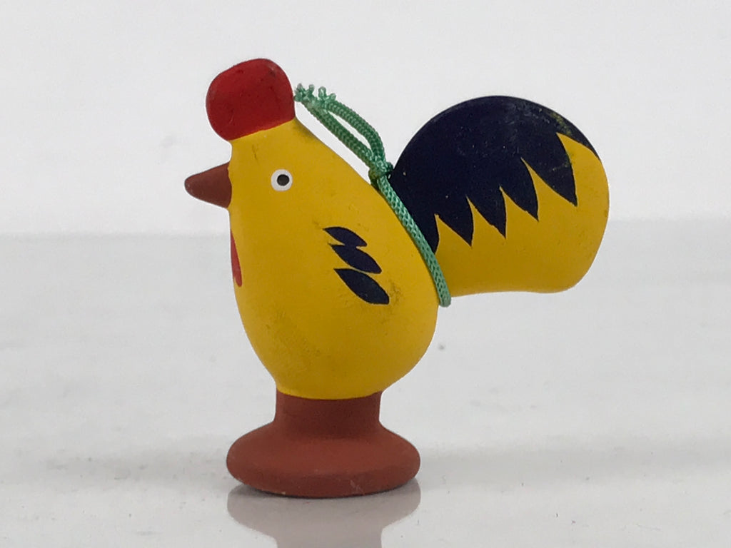 Japanese Clay Figurine Zodiac Rooster Vtg Lucky Charm Doll Statue Yellow ST131-AD - Figurine-chidorivintage.com