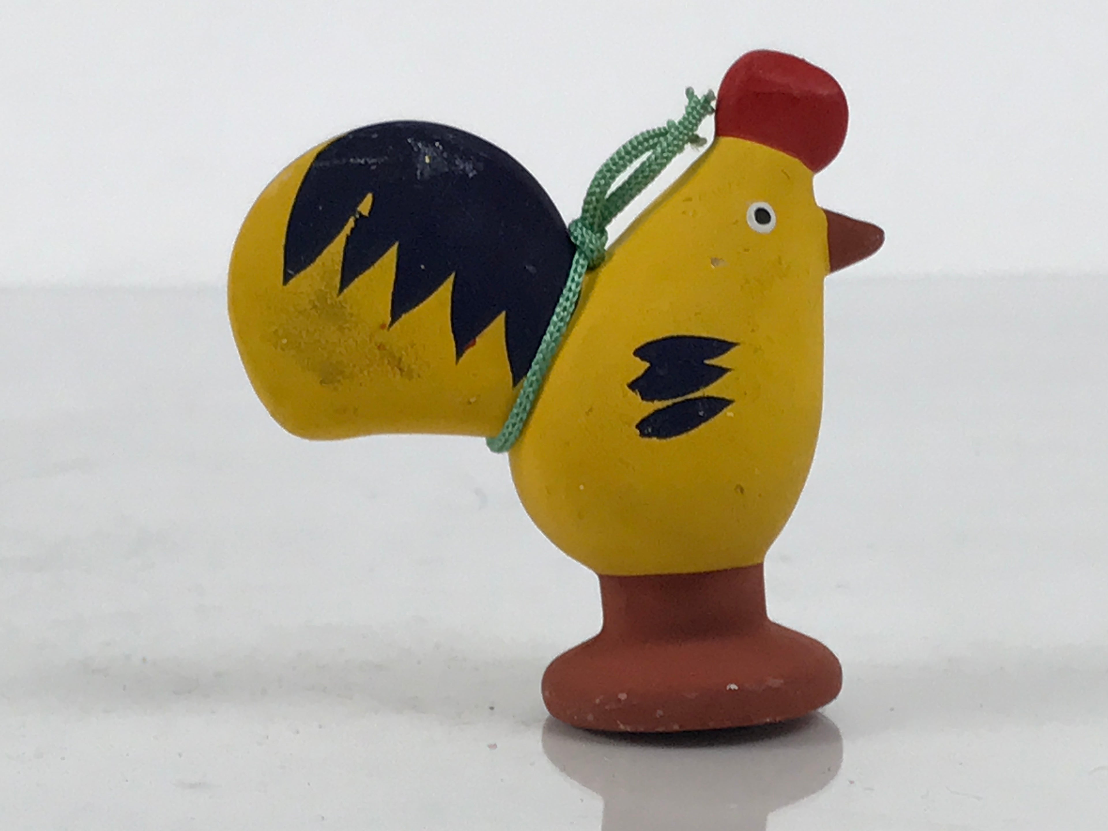 Japanese Clay Figurine Zodiac Rooster Vtg Lucky Charm Doll Statue Yellow ST131-AD - Figurine-chidorivintage.com