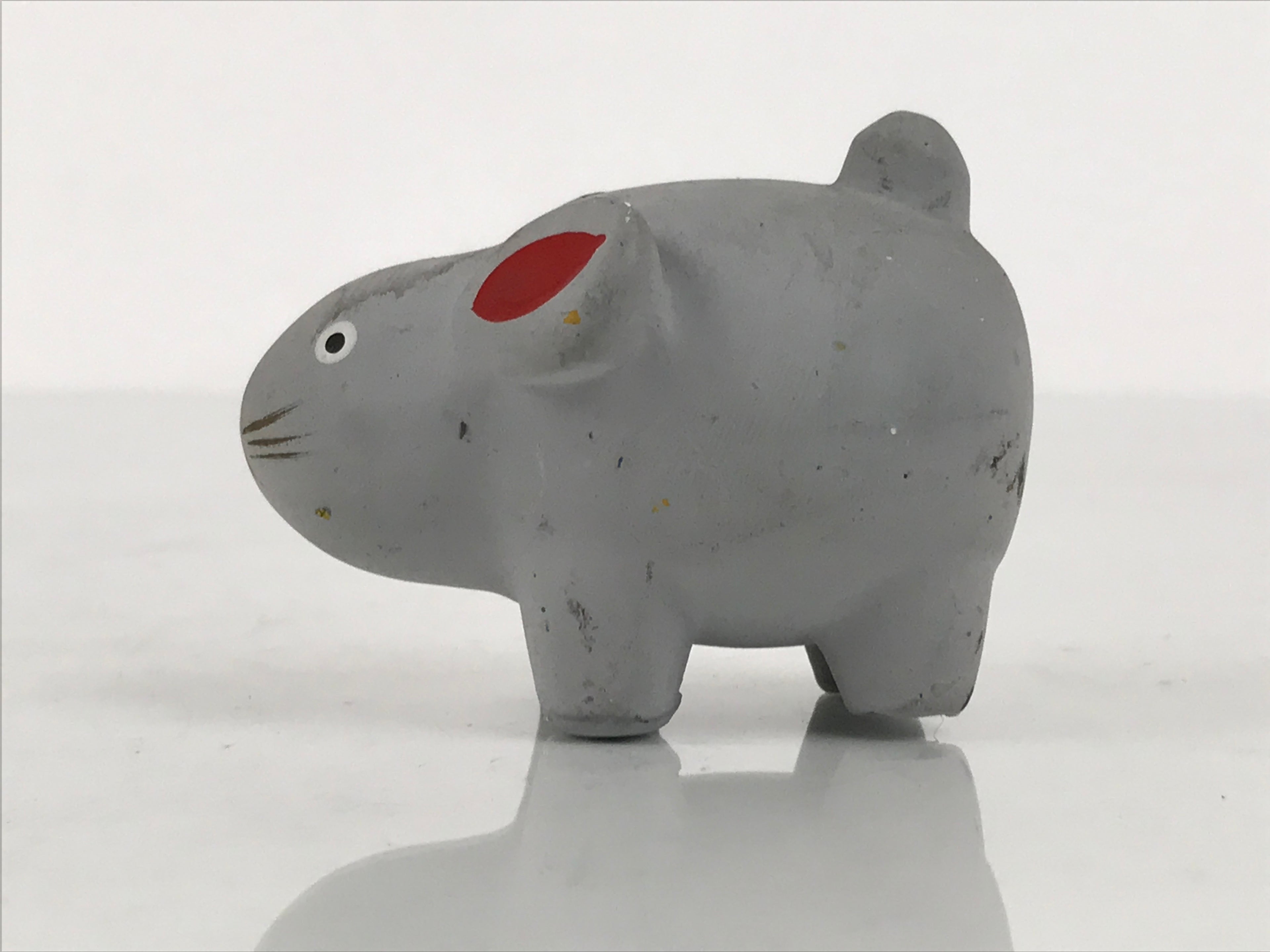 Japanese Clay Figurine Zodiac Rat Vtg Lucky Charm Doll Statue Mouse Gray ST132-AD - Figurine-chidorivintage.com