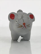 Japanese Clay Figurine Zodiac Rat Vtg Lucky Charm Doll Statue Mouse Gray ST132-AD - Figurine-chidorivintage.com