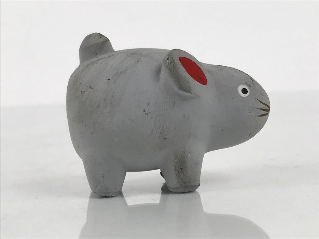Japanese Clay Figurine Zodiac Rat Vtg Lucky Charm Doll Statue Mouse Gray ST132-AD - Figurine-chidorivintage.com