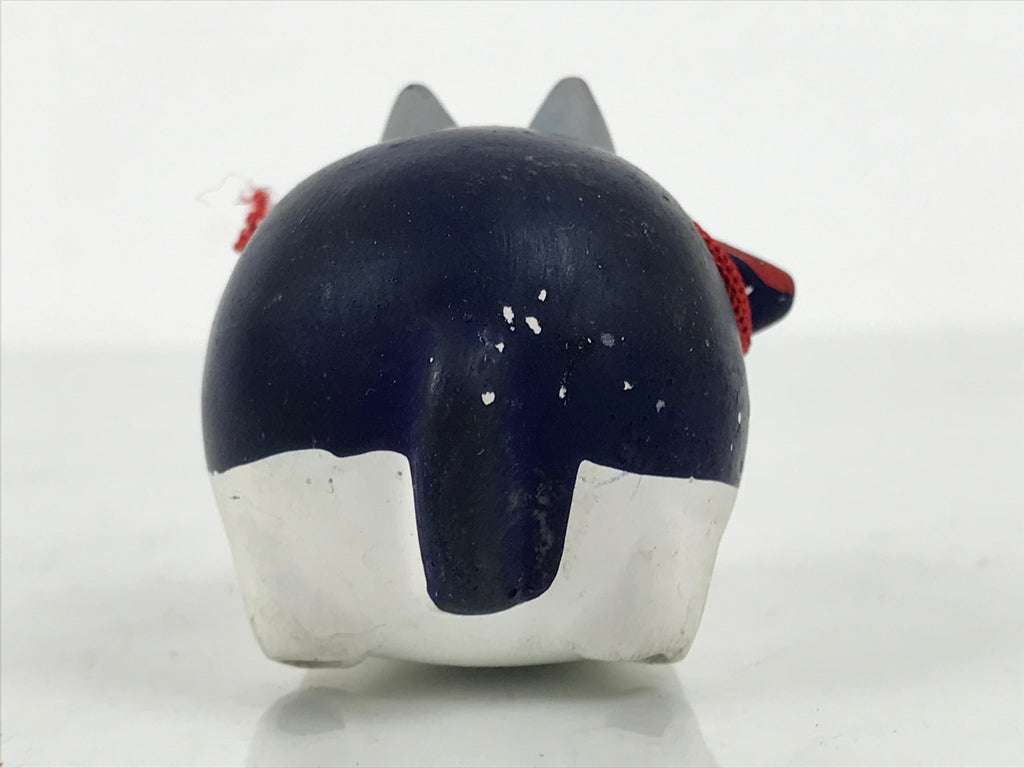 Japanese Clay Figurine Zodiac Ox Vtg Lucky Charm Doll Statue Cow Navy ST133-AD - Figurine-chidorivintage.com