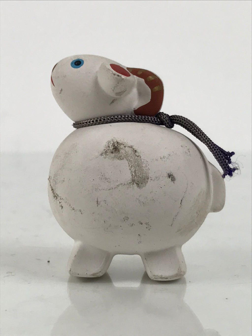 Japanese Clay Figurine Zodiac Sheep Vtg Lucky Charm Doll Statue White ST134-AD - Figurine-chidorivintage.com
