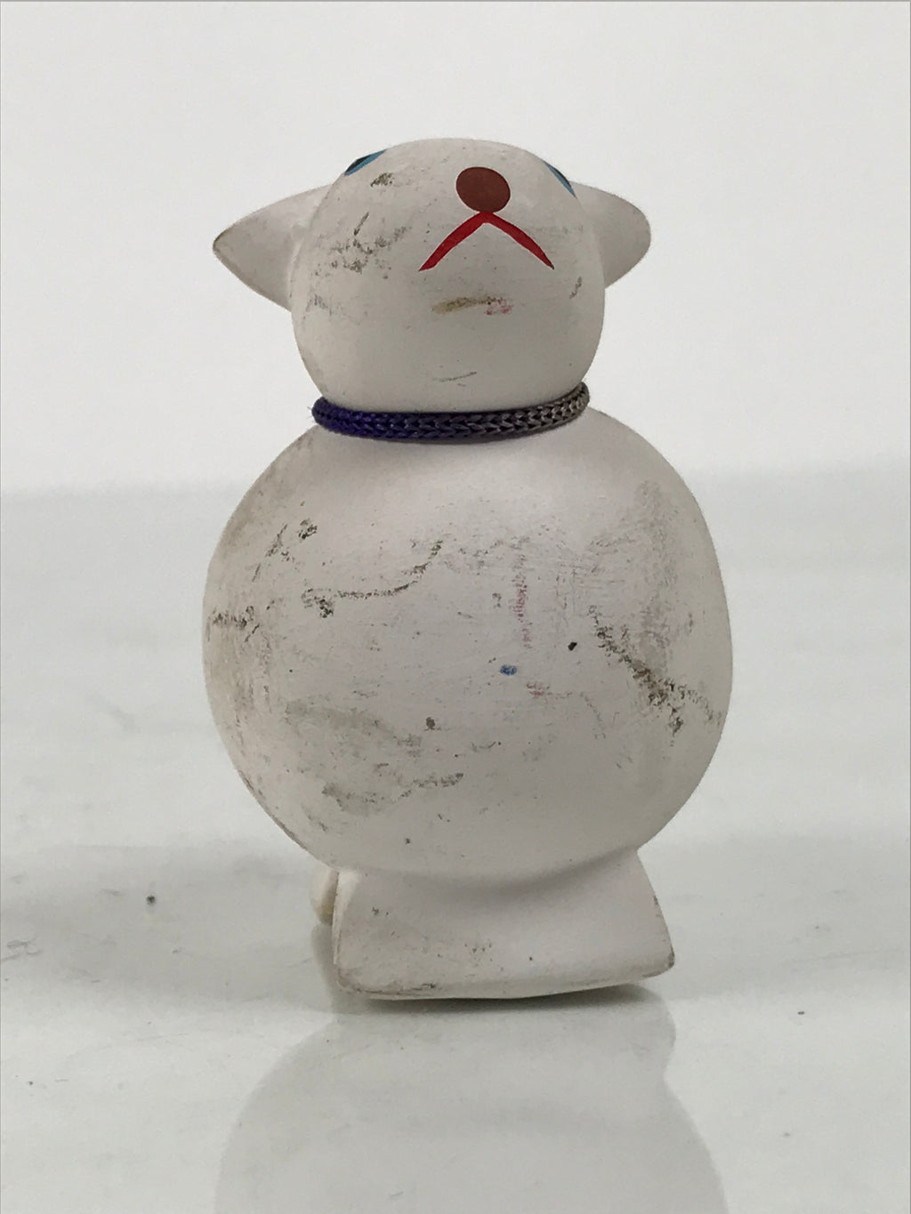 Japanese Clay Figurine Zodiac Sheep Vtg Lucky Charm Doll Statue White ST134-AD - Figurine-chidorivintage.com