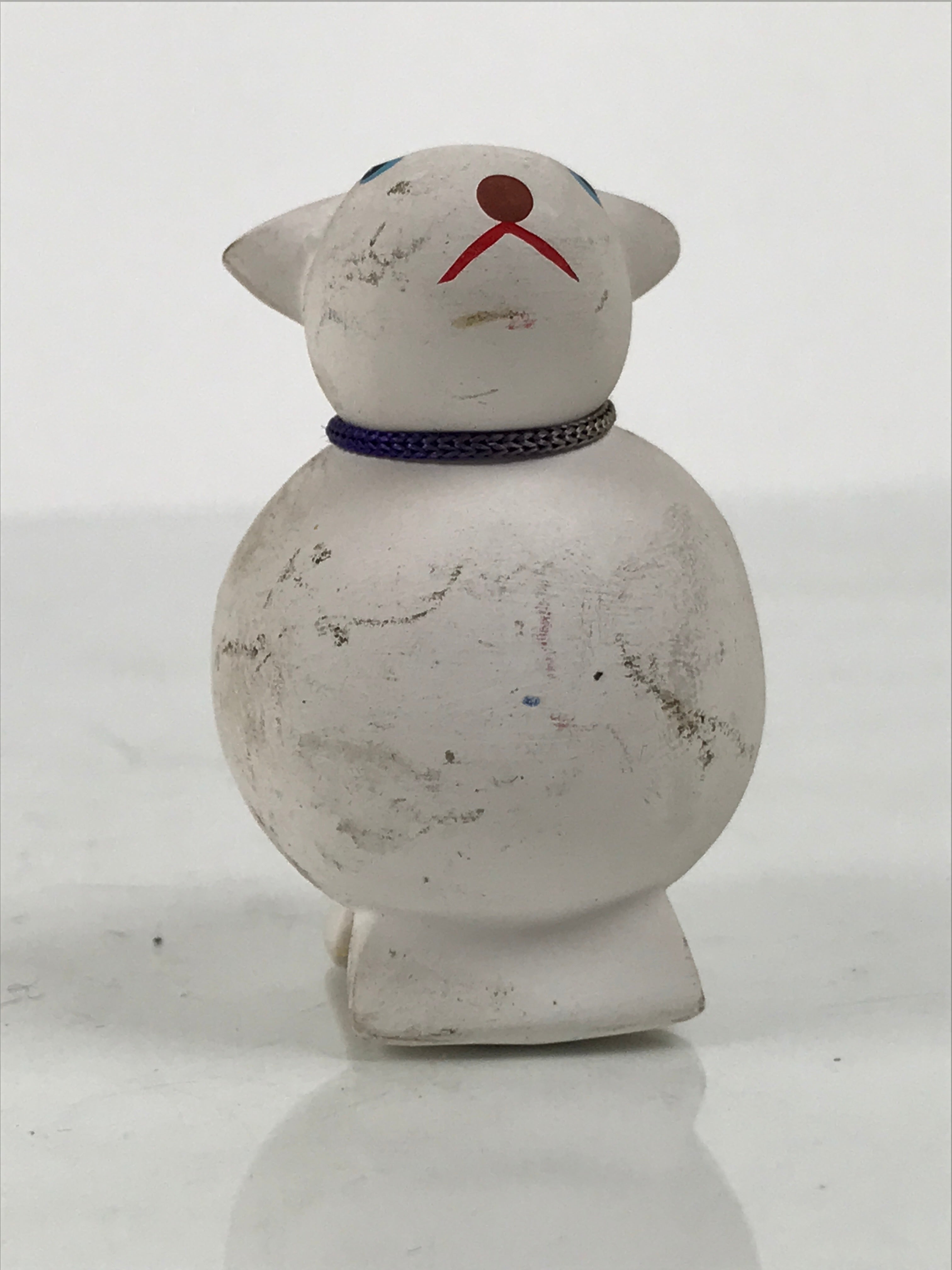 Japanese Clay Figurine Zodiac Sheep Vtg Lucky Charm Doll Statue White ST134-AD - Figurine-chidorivintage.com