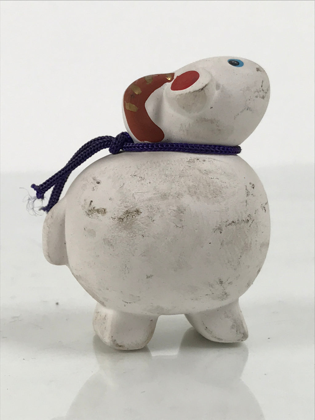 Japanese Clay Figurine Zodiac Sheep Vtg Lucky Charm Doll Statue White ST134-AD - Figurine-chidorivintage.com