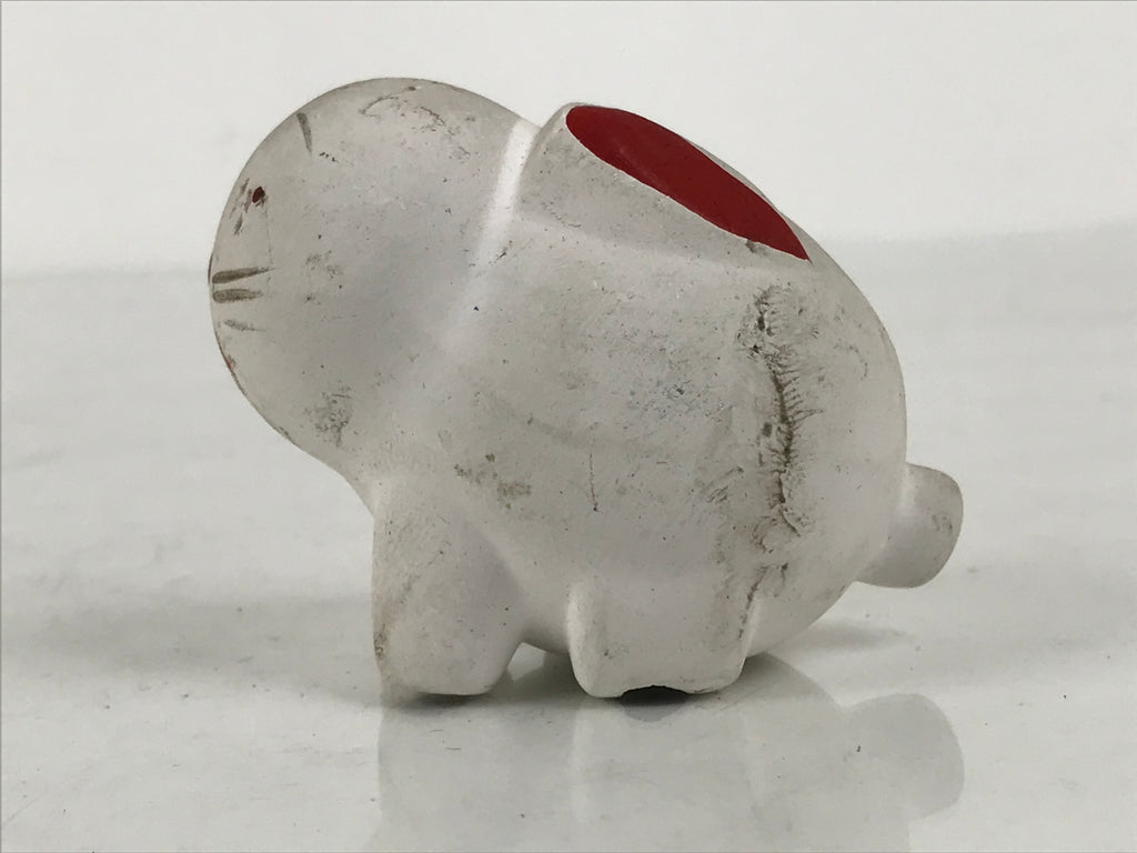 Japanese Clay Figurine Zodiac Rabbit Vtg Lucky Charm Doll Statue White ST135-AD - Figurine-chidorivintage.com
