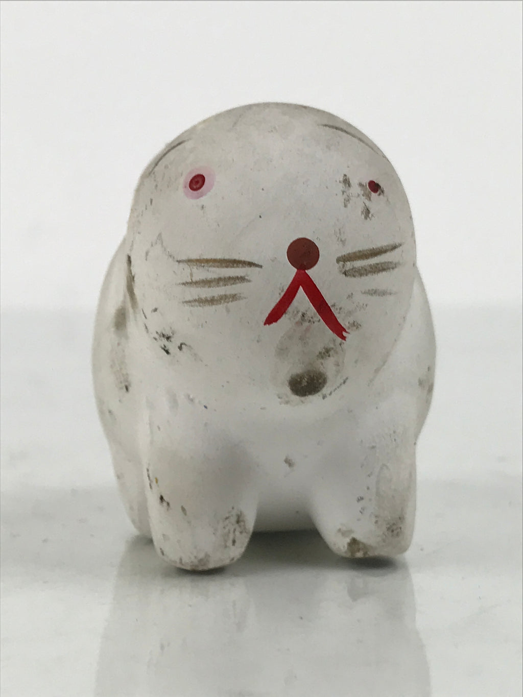 Japanese Clay Figurine Zodiac Rabbit Vtg Lucky Charm Doll Statue White ST135-AD - Figurine-chidorivintage.com