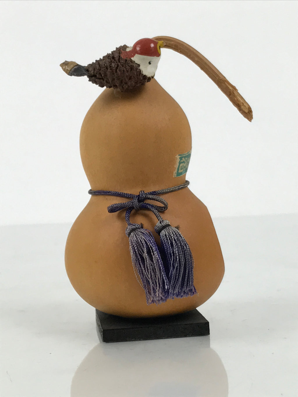 Japanese Wood Kokeshi Doll Hyotan Gourd Vtg Bird Sparrow Souvenir Brown KF846-AD - Kokeshi-chidorivintage.com