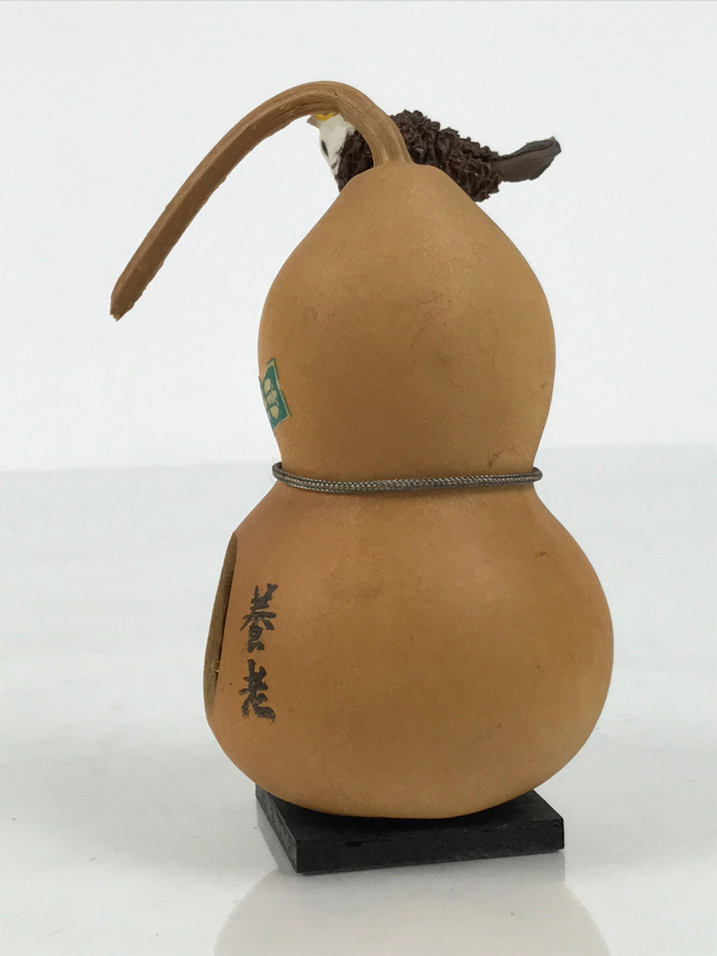 Japanese Wood Kokeshi Doll Hyotan Gourd Vtg Bird Sparrow Souvenir Brown KF846-AD - Kokeshi-chidorivintage.com