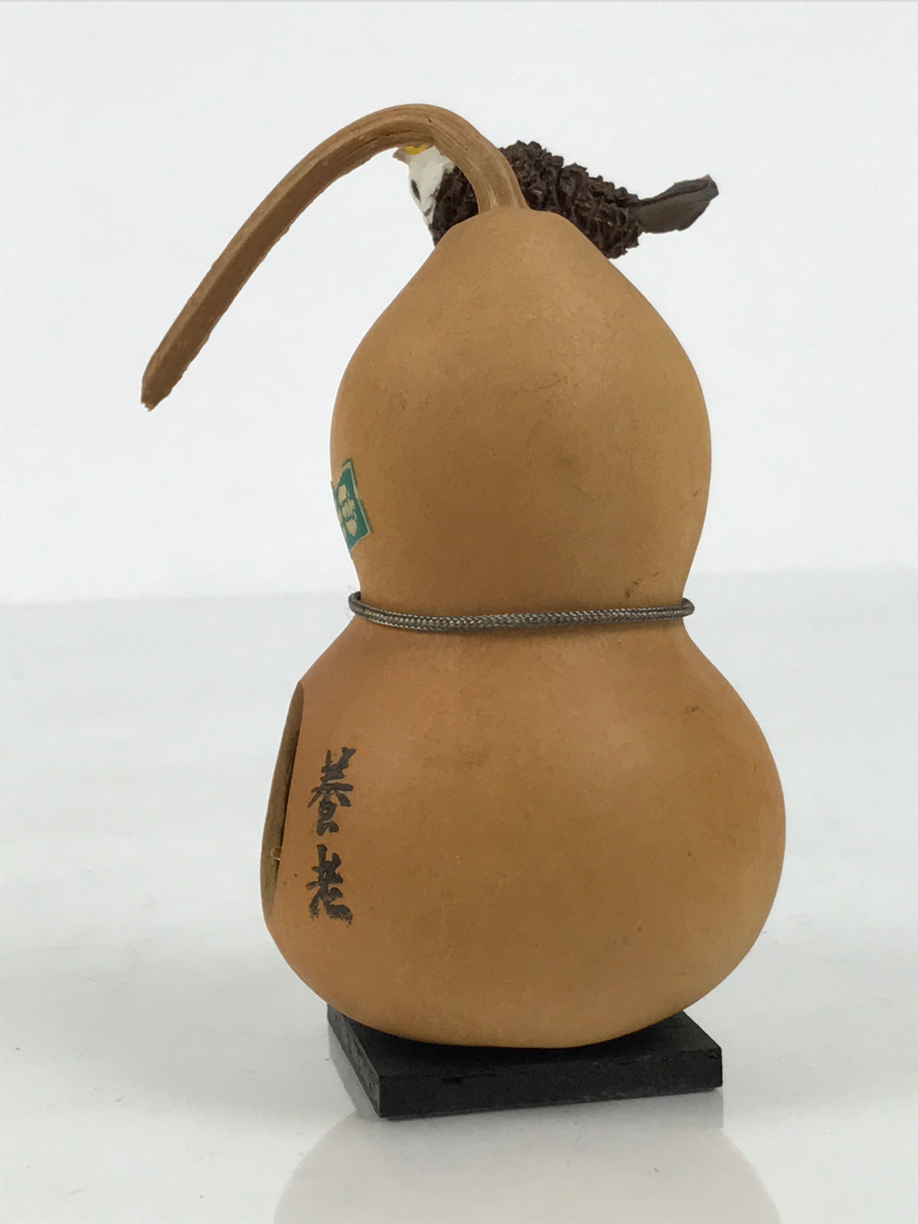 Japanese Wood Kokeshi Doll Hyotan Gourd Vtg Bird Sparrow Souvenir Brown KF846-AD - Kokeshi-chidorivintage.com