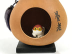 Japanese Wood Kokeshi Doll Hyotan Gourd Vtg Bird Sparrow Souvenir Brown KF846-AD - Kokeshi-chidorivintage.com