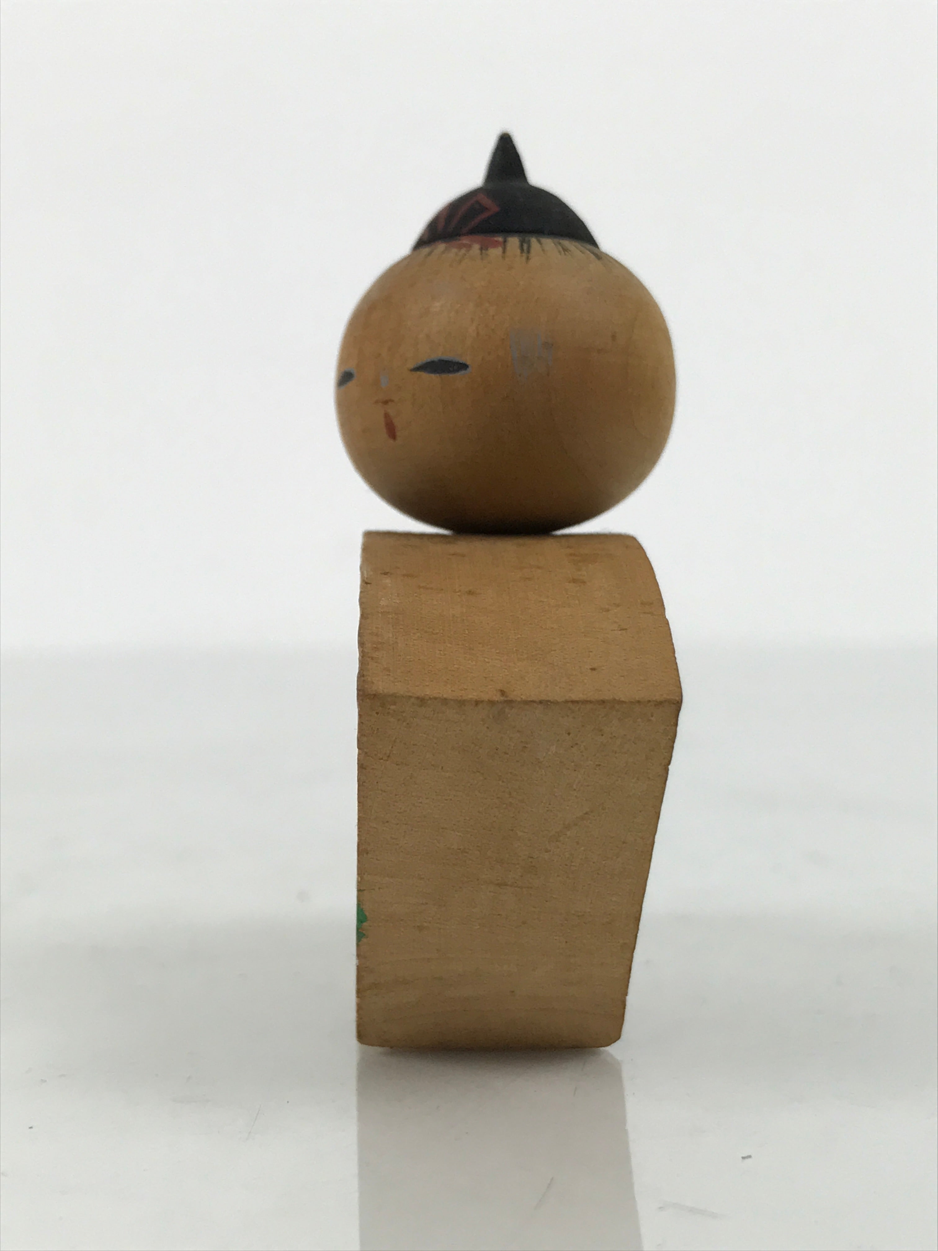 Japanese Wooden Kokeshi Doll Vtg Figurine Wobbly Head Kyoto Gion Brown KF847-AD - Kokeshi-chidorivintage.com