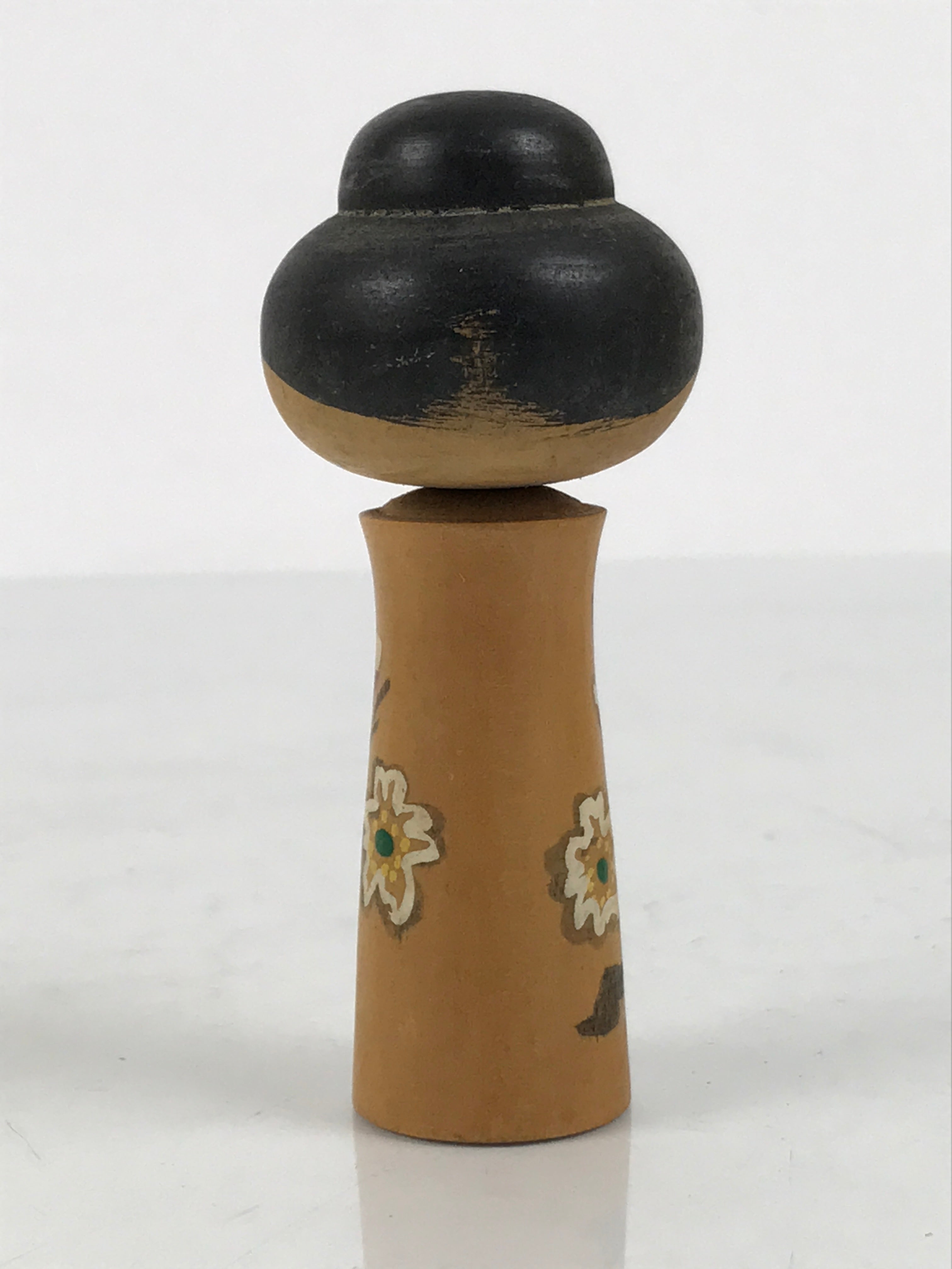 Japanese Wooden Kokeshi Doll Vtg Girl Traditional Craft Black Red Brown KF848-AD - Kokeshi-chidorivintage.com