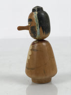 Japanese Wooden Kokeshi Doll Figurine Wobbly Head Long Nose Tengu Brown KF849-AD - Kokeshi-chidorivintage.com