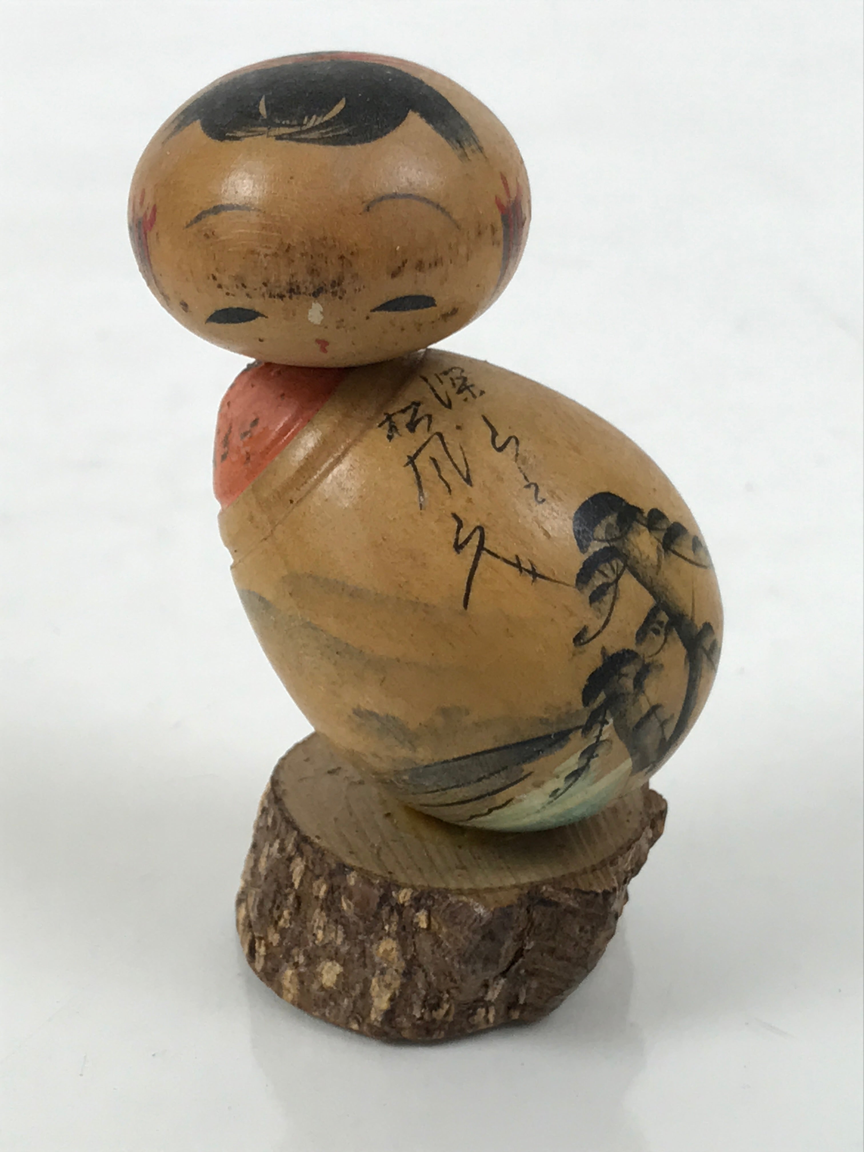 Japanese Wooden Kokeshi Pair Doll Vtg Figurine 2pc Kids Wobbly Head Brown KF850-AD - Kokeshi-chidorivintage.com