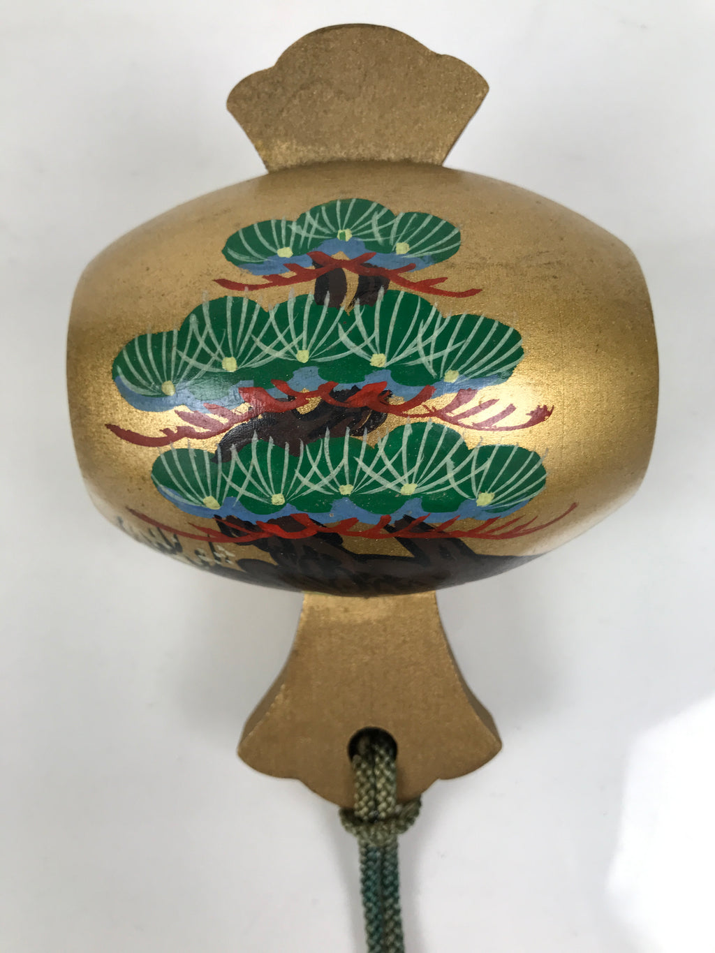 Japanese Wooden Lucky Hammer Uchide no Kozuchi Vtg Gold Green Pine Tree ST107-AD - Other Display Item-chidorivintage.com