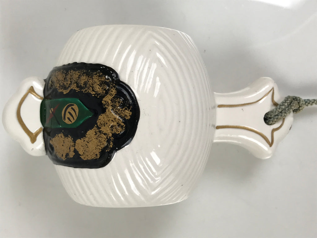 Japanese Porcelain Lucky Hammer Uchide no Kozuchi Vtg White Gold Green ST108-AD - Other Display Item-chidorivintage.com