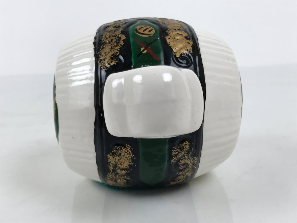Japanese Porcelain Lucky Hammer Uchide no Kozuchi Vtg White Gold Green ST108-AD - Other Display Item-chidorivintage.com